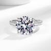 Luxury 5-Carat Simulated Moissanite Diamond Ring with Four-Prong Setting - European and American Style