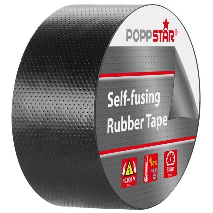 1x Ruban Isolant Universel Auto-fusionnant,5m X 38mm X 0,76mm, Noir