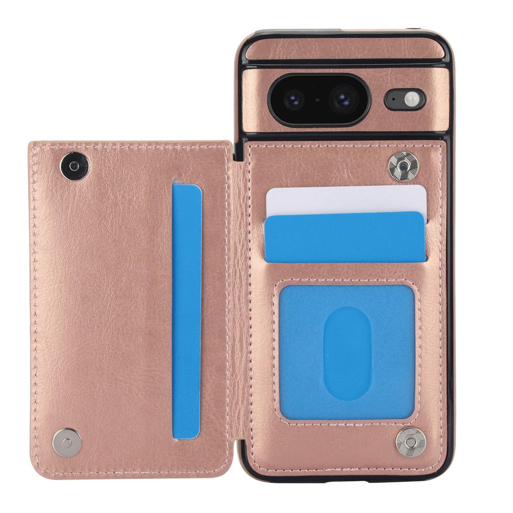 Für Google Pixel 8 Pro/8/8A Brieftaschenhülle mit Kartenhalter, PU-Kunstleder Hülle mit Ständer und Kartenschlitzen, Abdeckung mit doppeltem Magnetverschluss
