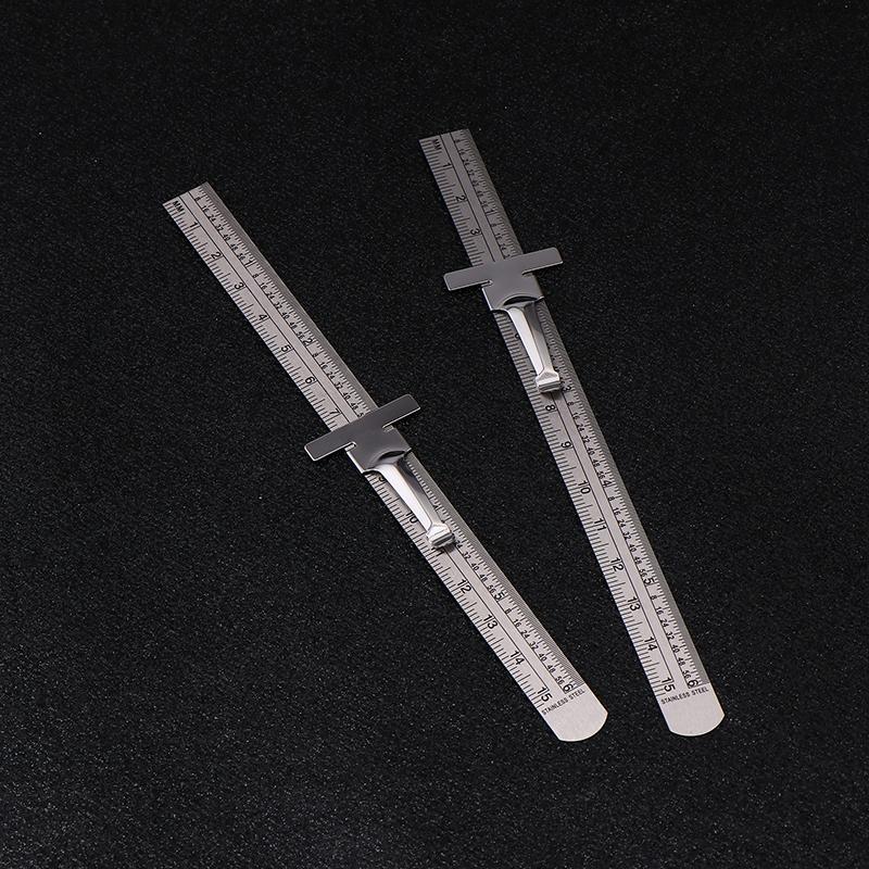 1/2pcs Stainless Steel 6 Inch Precision Rule, Portable Sliding with Precise Inch 1/32" mm/Metric Scales