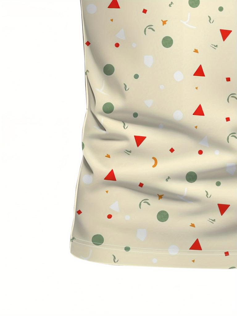Men'S Short-Sleeve Polo Shirt with Flat Digital Print Pattern - No Texture
