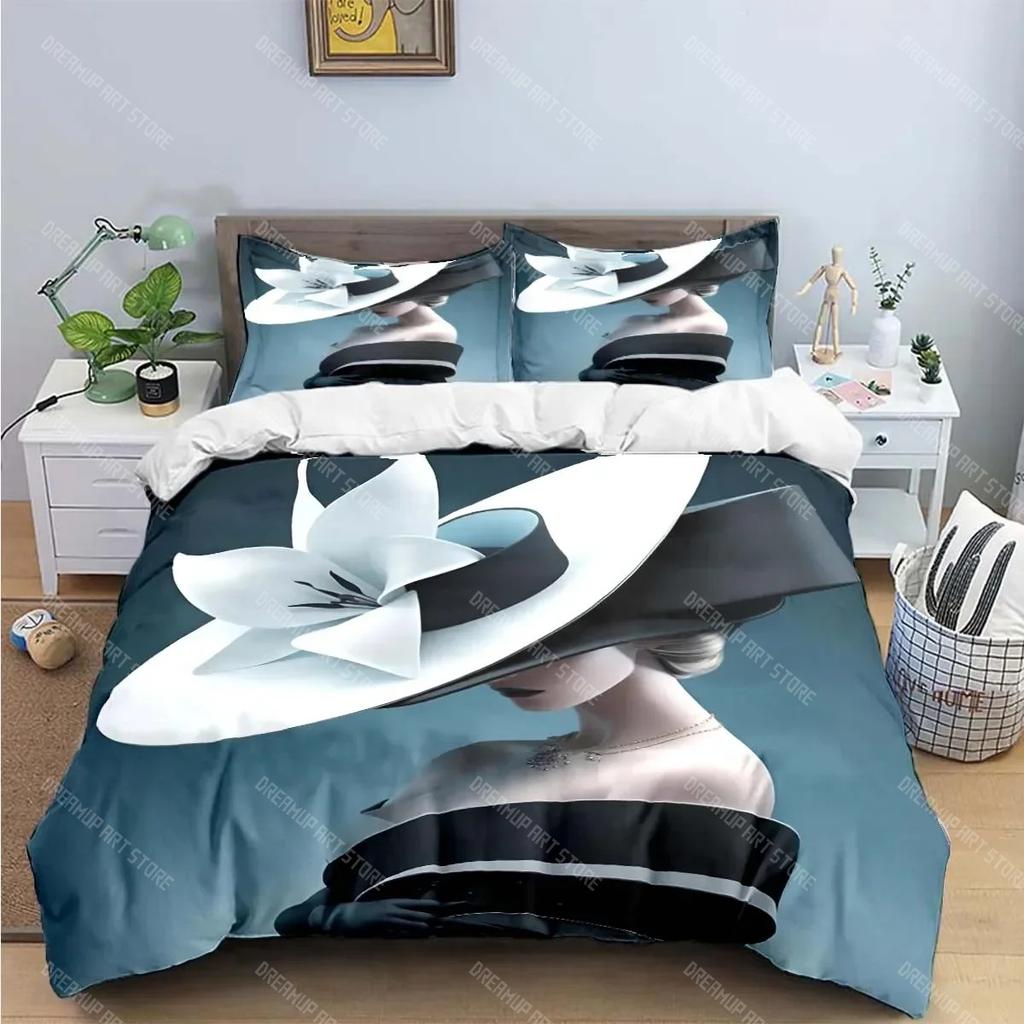 Schwarz-Weiß-Druck Bettwäschesets Bettzubehörset Bettbezug Bettdecke Set Bettwäscheset Luxusgeschenk Mode Neue Frau-Sexy
