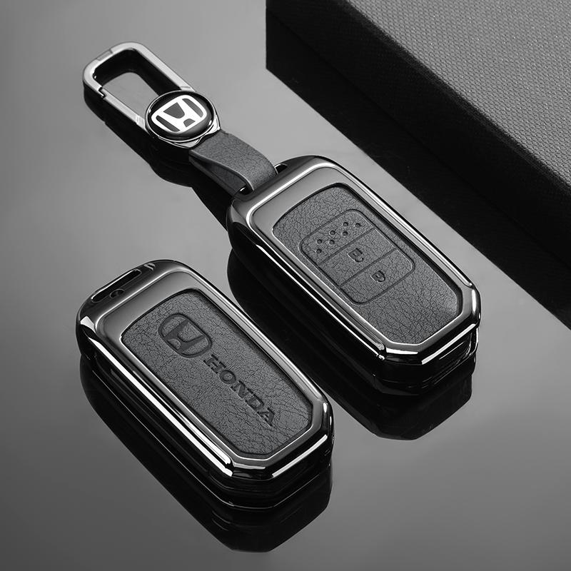 Genuine Leather Car Key Cover Case for Honda Civic 4d 9th Gen 10 Accord XRV Life Jazz Crv Fit Keychain Shell Keyless Accessories