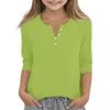 Print Tops For Youth Girls Round Neck 3/4 Sleeves T-Shirts Trendy Tops Outfit Tees