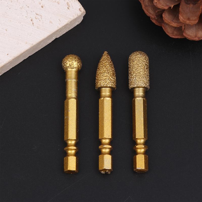 3/7Pcs Diamond Grinding Head Tile Rotary File Polishing Head For Iron, Stainless Steel, Ceramic, Tile, Fits Drill