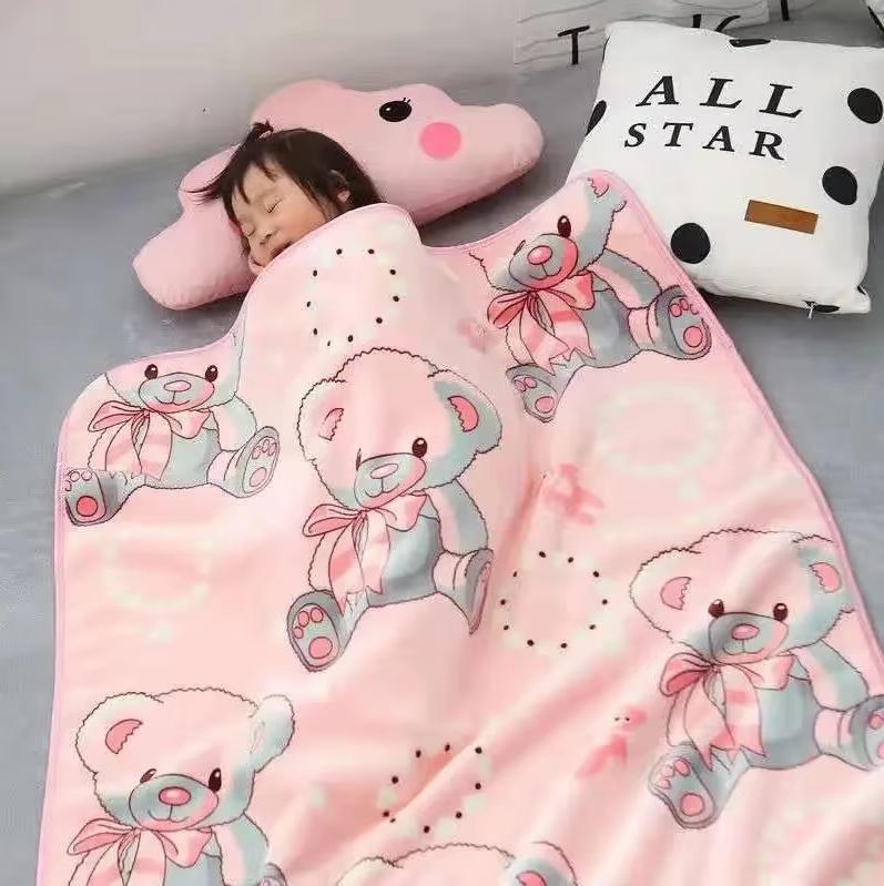 Cartoon Pattern Baby Blanket Soft Flannel Children Blanket Four Season Universal Kids Thin Quilt Warm Boys Girls Blanket Bedding About 100x130cm