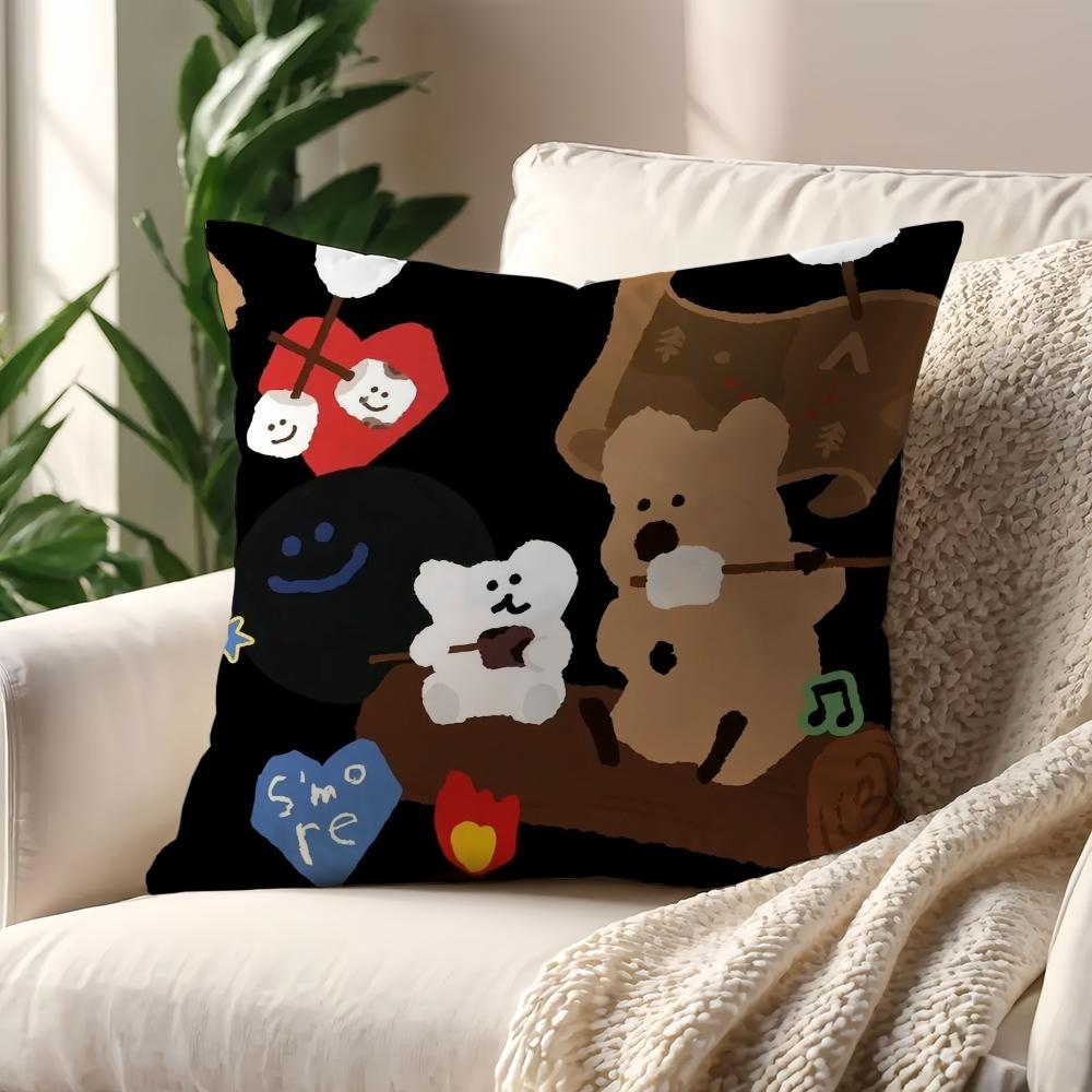 Cartoon D-Dinotaengs Cute kawaii cushion cover Pillow Cover Home Sofa living Decoration Room  Office Car Nordic Simplicity