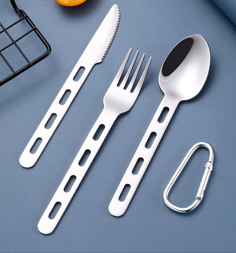 Stainless Steel Knife Fork Spoon Western Tableware Set Camping Outdoor Portable Tableware 4PCS Set