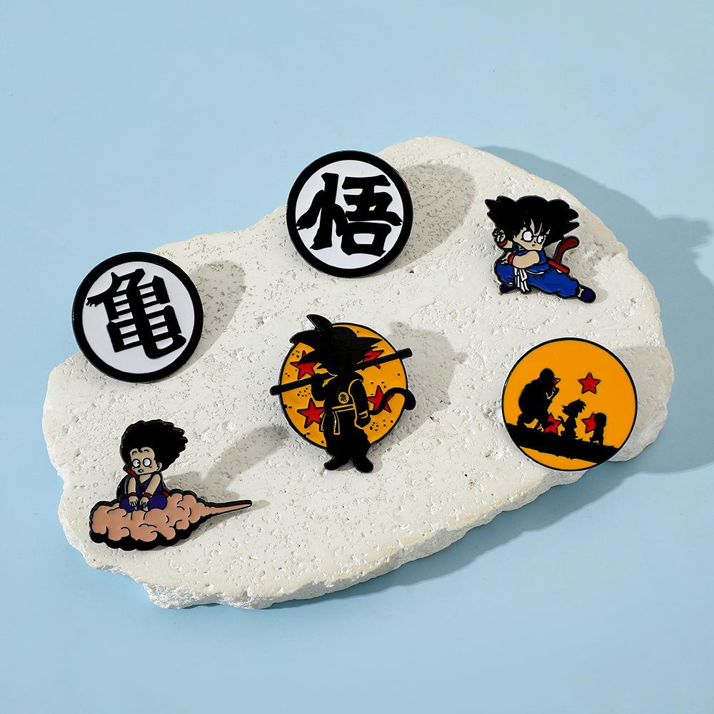 RiMan Creative Dragon Ball Metal Badge Somersault Cloud Wukong Alloy Oil Drop Brooch Accessories Pin Decoration