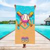 Baseball Eis Drip Design Strandtuch, Waffelkegelmuster, Weiches Schnelltrocknendes Mikrofaserhandtuch für Strand Schwimmen Camping Sport
