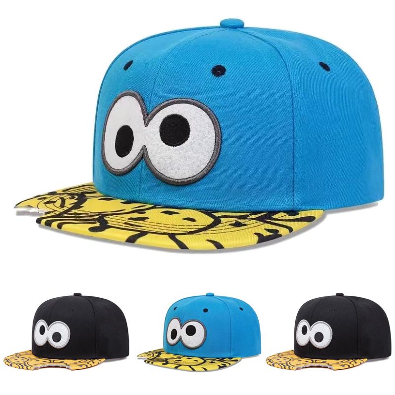 Fashionable New Eye Embroidered Flat Edge Hat Men's Personalized Street HipHop Hat Women's Outdoor Leisure Sunshade Baseball Hat