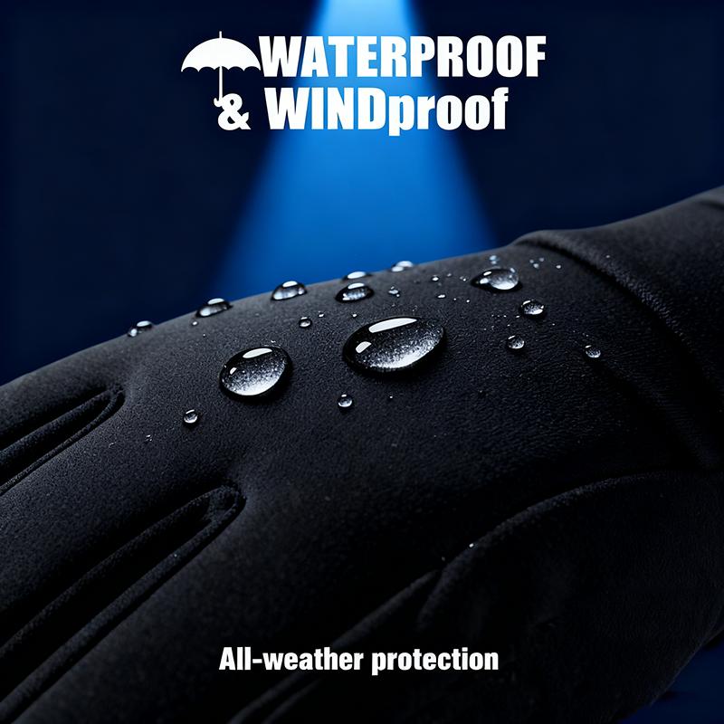 Outdoor Fishing Waterproof Gloves Men's Palm Silicone Anti Slip Touch Screen Full Finger Gloves Motorcycle Riding Warm Gloves