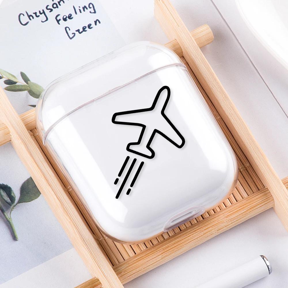 Przezroczyste Etui na Słuchawki z Wzorem Samolotu Dla Airpods 4. 2 1 3 Pro 2 Pokrowiec na Słuchawki Dla Apple Airpods Air Pods Pro Airpods3