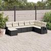 VidaXL Garden Lounge Set with Cushions 8 Pcs, Patio Sofas, Patio Furniture Set, Outdoor Furniture, Black 3252893