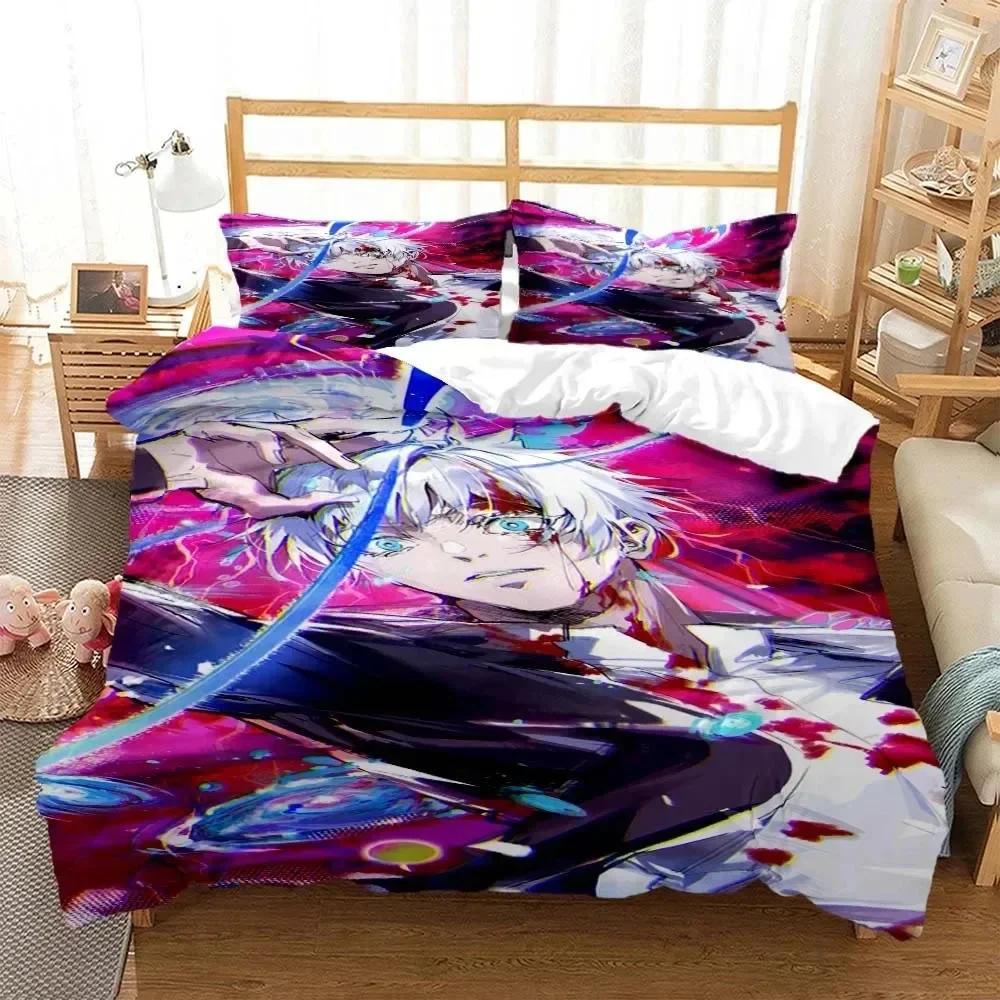 3D Print Anime Jujutsu Kaisen Gojo Satoru Comfortable Duvet Quilt Cover Pillowcase Bedding Set  Bedroom Decoration Home Textile