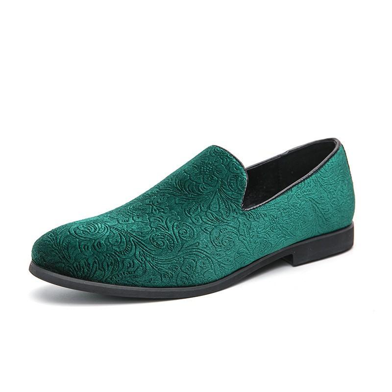 Mens Slip-On Loafer Shoes Casual Oxford Style Pointed Toe PU Leather Low Heel Rubber Sole
