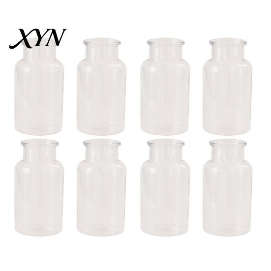 Stylish Table Centerpiece Small Vases for Flowers, Mini Clear Glass Bud Vases, Durable Practical Vase Flower Wedding Home Decor, Housewarming