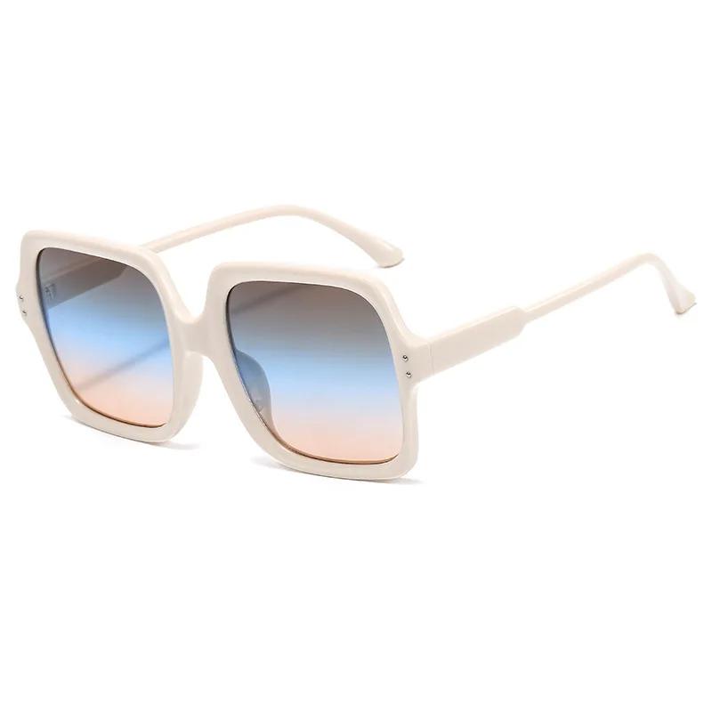 Unisex Large Square Frame Sunglasses Men Women Fashion Travel Goggle Eyewear Classic Gradient Color Oversized Sun Glasses Shades