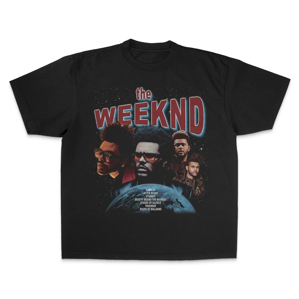 American Rapper Singer Tshirt Unisex Women Street Hip Hop The Weeknd Graphic Oversized Y2k Short Sleeve Male Female Clothing Tees XL