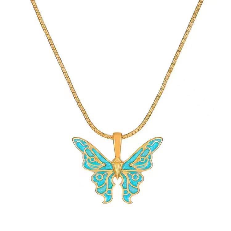 Barbie Princess Iridescent Butterfly Necklace - Light Luxury Jewelry
