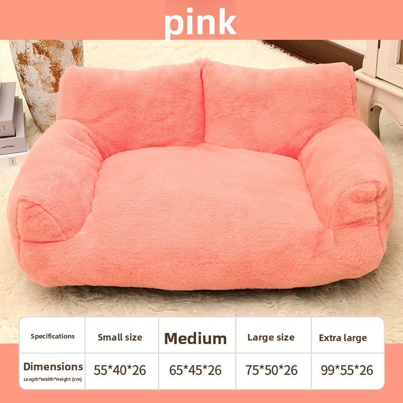 Pet Sofa Bed With Plush Bunny Fur For Small To Large Dogs Home Use