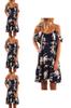 Usa Women Floral Off Shoulder Sling Dress For Effortless Casual Beach Style