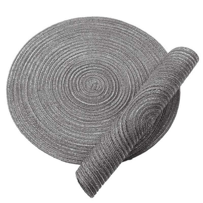 

6 шт./комплект 38 см термостойкие круглые плетеные салфетки под тарелки подставка под кухонный стол салфетки для украшения свадебной вечеринки дома 38cm темно-серого