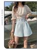 2026 Summer Women's Slimming A-line Wide-leg Shorts - Korean Style, Versatile, Casual Fit