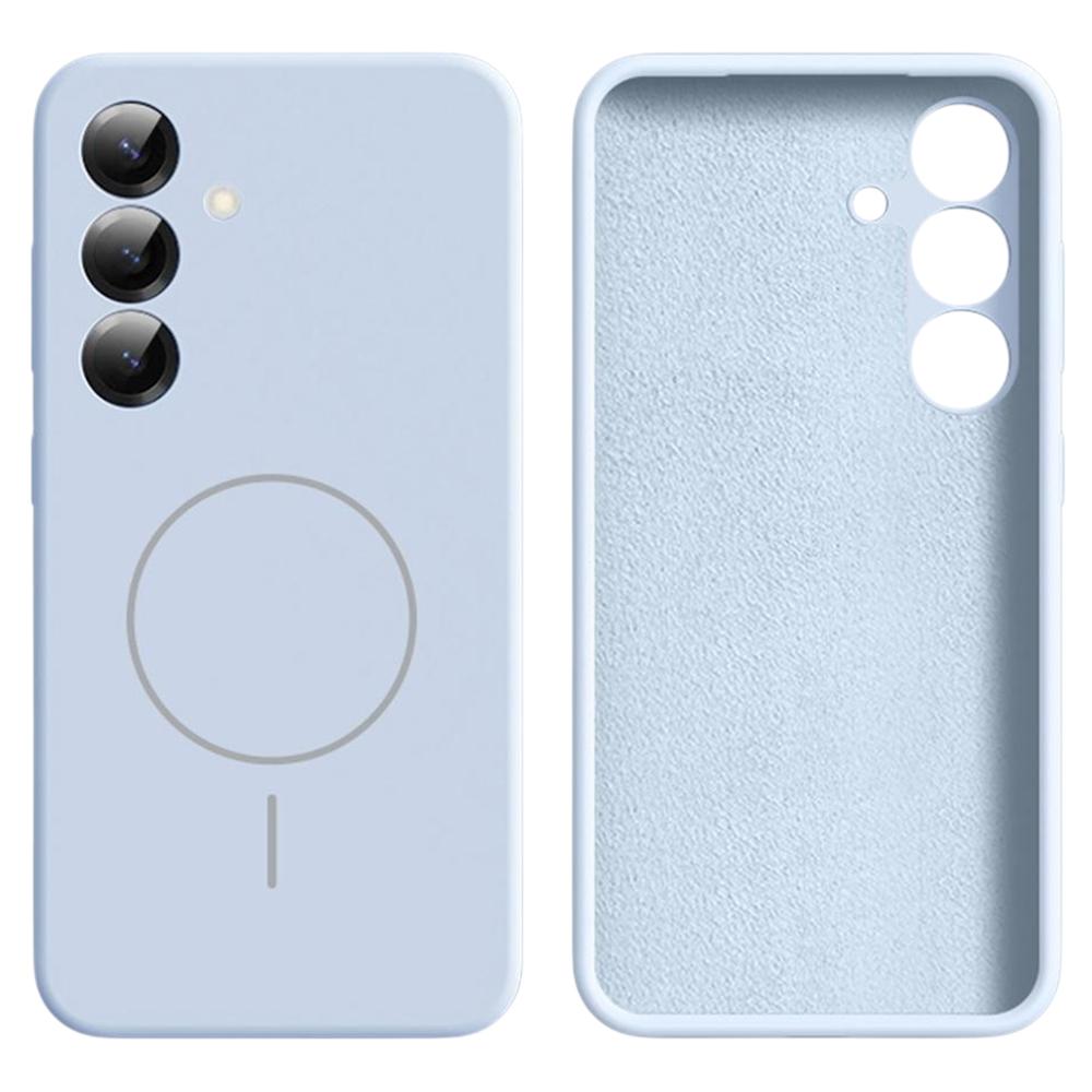 For Samsung Galaxy S25 Case Compatible with MagSafe Soft Skin-Touch Liquid Silicone+PC Phone Cover