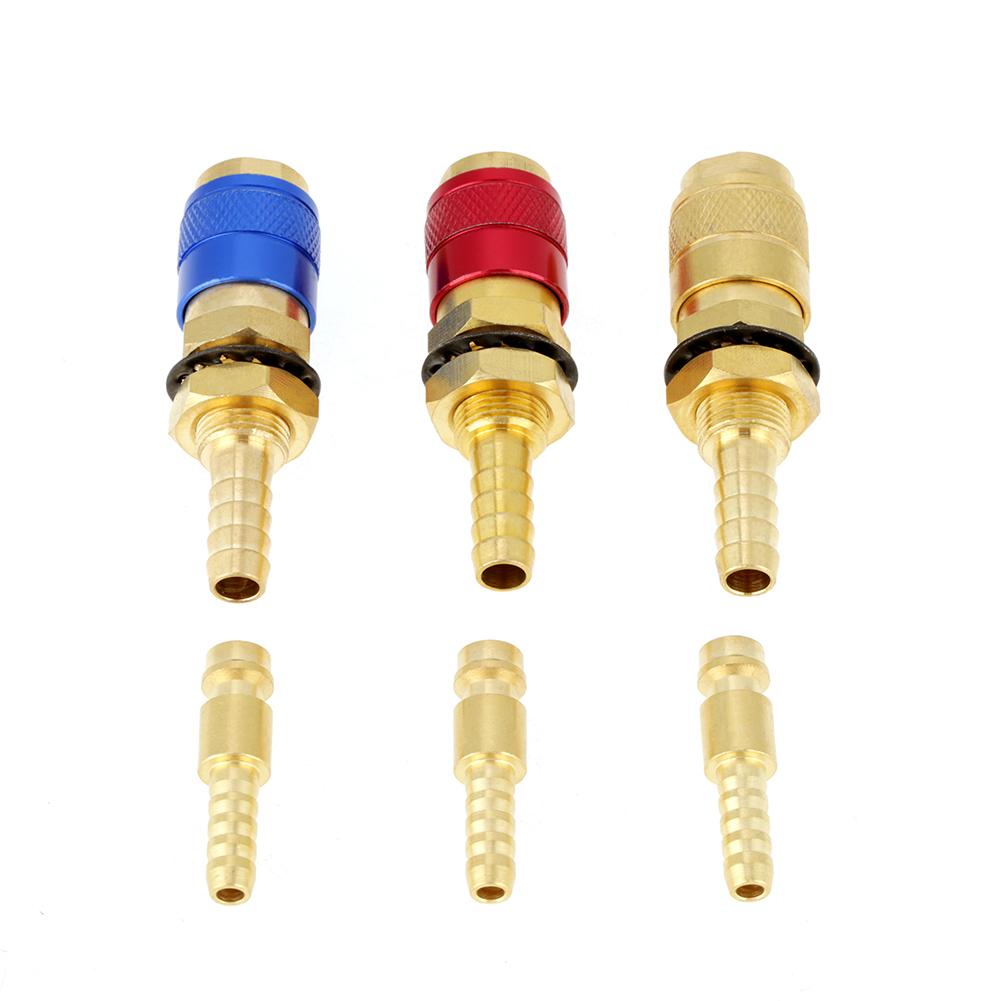 3pcs 8mm Water Cooled & Gas Adapter Quick Connector Fitting For TIG Welding Torch