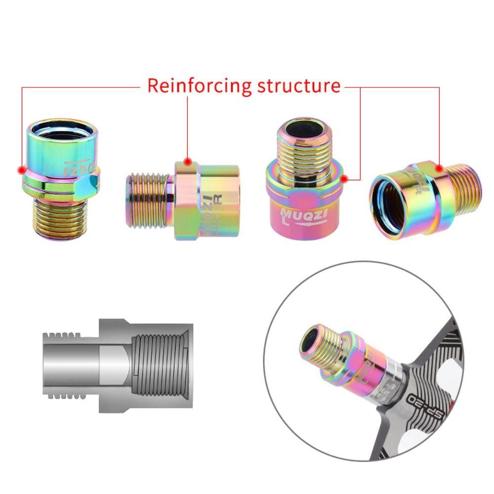 1 Pair Alloy Pedal Extender 16MM 9/16 Bicycle Pedal Extension Bolts Stable Lightweight Bike Pedal Axle Extenders Road Bicycle