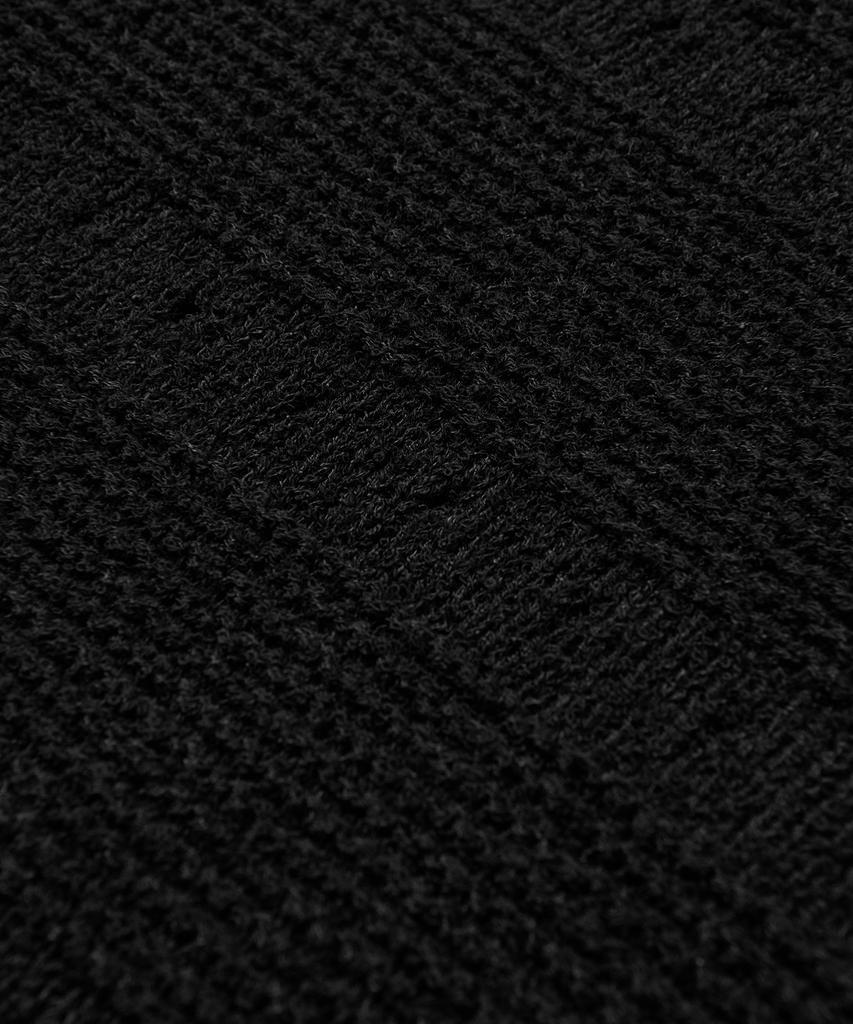 Le Mad Boucle Scallop Round Half Knit - Black