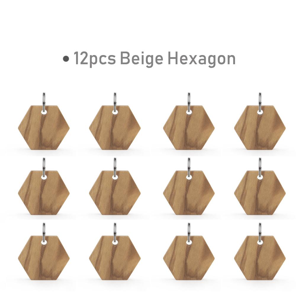 12pcs Wholesale Cat Collar Accessory Wood Dog Bone Puppy Blank Nameplate Round Tags For Dogs Keyrings
