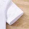 Girls' Casual Bow Tie Footprint Pattern T-shirt - Summer Children's Fashionable Short-sleeved T-shirt