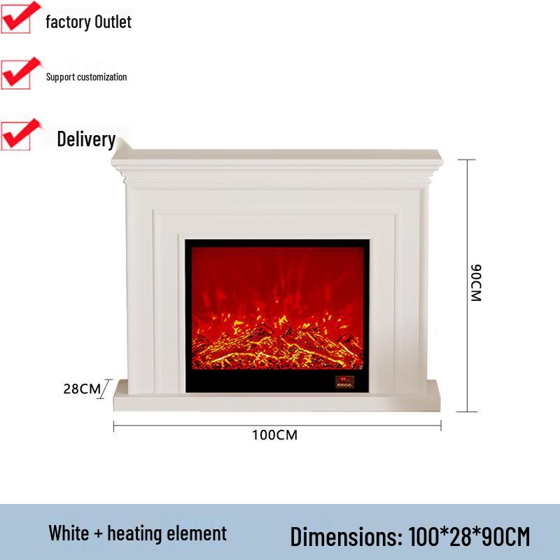 European-Style Customizable Decorative Fireplace Cabinet with Electronic Flame Insert
