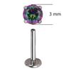 ASTM F136 Titanium PIERC Ear Lip Studs with circular CZ Top Labret Nose Stud Threaded Earrings Multi size Body Piercing Jewelry