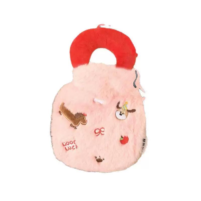 Winter Cute Plush Water-Filled Hot Water Bottle for Girls, Cartoon Small Portable Hand Warmer with Removable and Washable Water Bag
