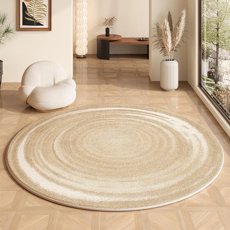 Cremefarbene Teppiche für das Wohnzimmer, Leichter Luxus, Schlafzimmerdekoration, Plüschteppich, Flauschiger Weicher Runder Teppich, Einfache Haus Bodendämmmatte Verdickt