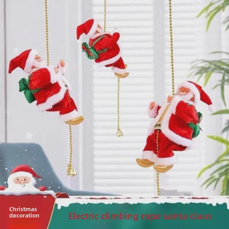 Electric Climbing Santa Music Pendant – Christmas Parachute Ladder Decoration