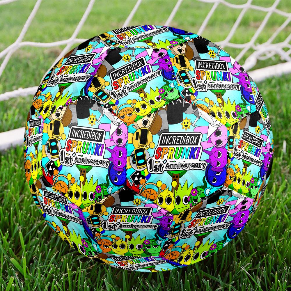 Sprunki Game Print Size 5 Soccer Ball, Standard Match Football for Sports Game and Team Practice, Ideal Gift for Soccer Fans