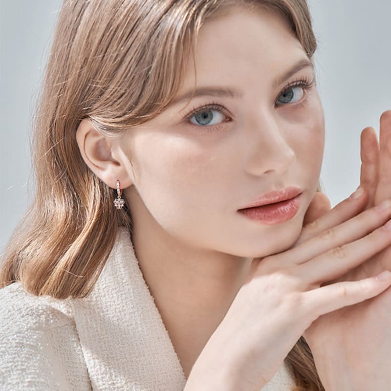 ELLE Jewelry 14K GF Flower Charm One-Touch Earrings ELGPEE536