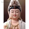 1PCS 12 inch ceramic Guanyin Buddha statue with Feng Shui ornaments for home worship of figures living room decoration