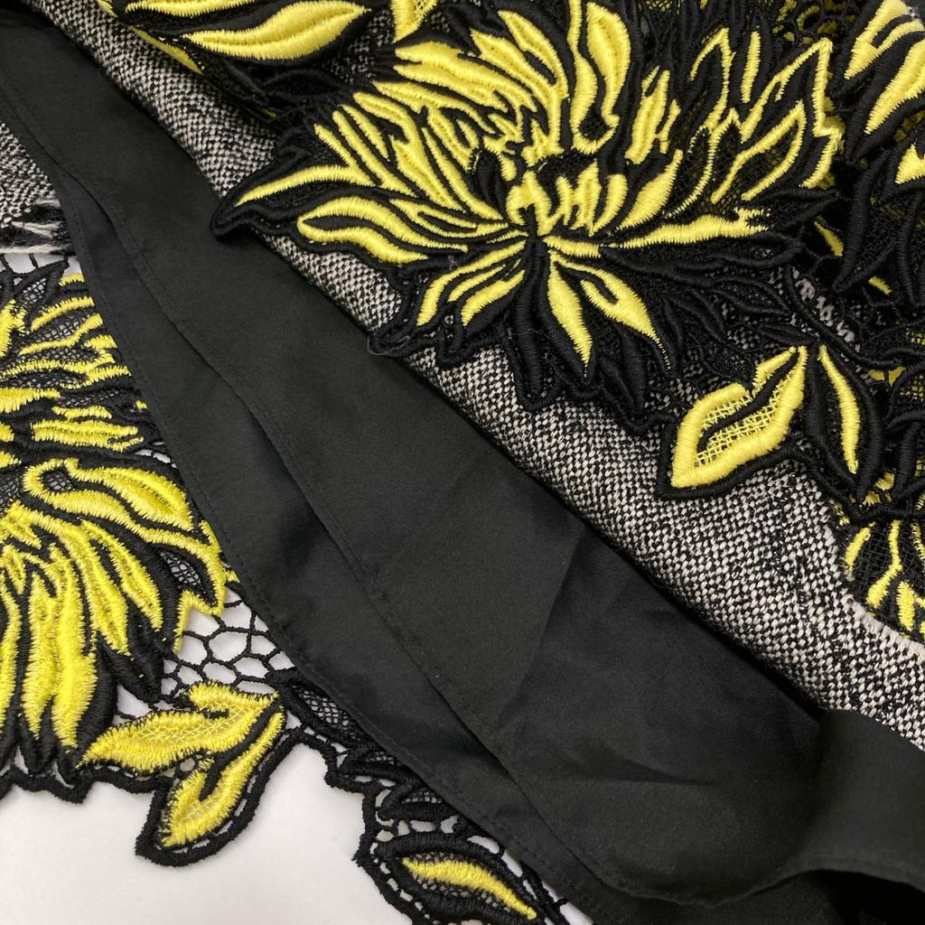 Louis Vuitton Gray 21AW RW212B HO4 FLJB99 Tweet Flower Embroidery Skirt Skirt 36 grayUsed