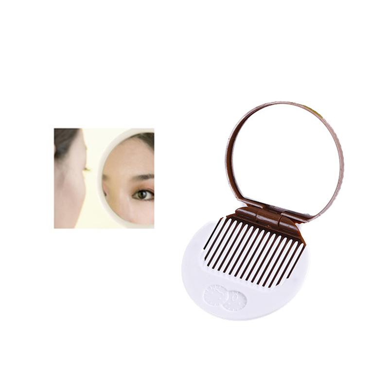 Cute Mini Mirror Portable Makeup Mirrors with Comb Girls Women Pocket Mirrors Chocolate Cookie Shaped Cosmetic Mirror