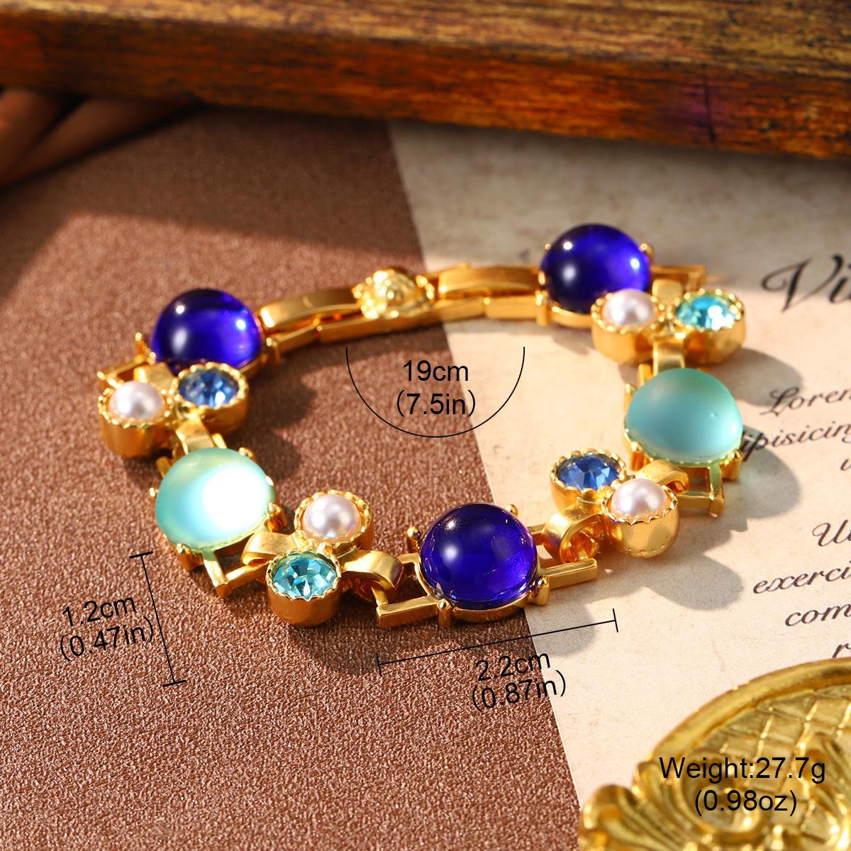 French medieval frosted bracelet ins style niche beaded necklace simple and fashionable high-end necklace purple and blue set