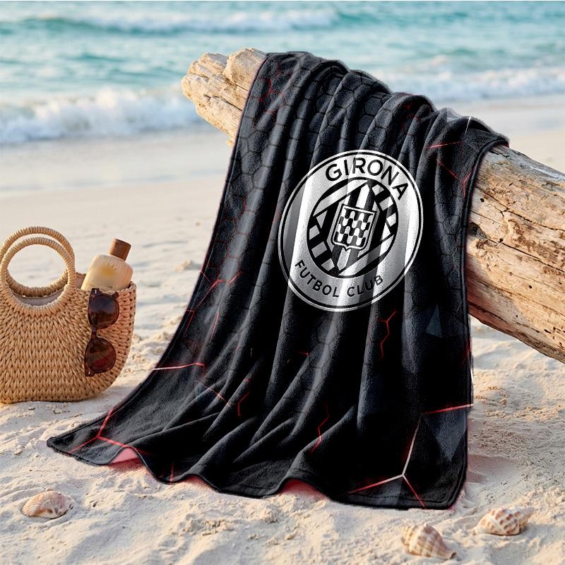 Girona FC Print Microfiber Beach Towel Quick Dry Absorbent Large Towel For Beach Swimming Travel