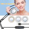 Flexible Clampon-Tischlampe mit 8-facher Lupe, Schwenkarm, dimmbare LEDs, Schreibtischleuchte, 3 Farbmodi und
