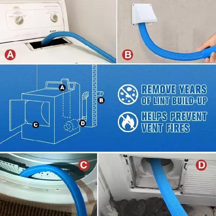 Washing Machine Cleaning Tool Flexible Hose Connector Reusable Dryer Vent and Duct Vacuum Adapter Plastic Texture