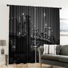 Flat Party Curtain Designer New York City Night View Life Brooklyn Manhattan Fabric Without Curtains Set Of 2 Made Polyester Machine Washable