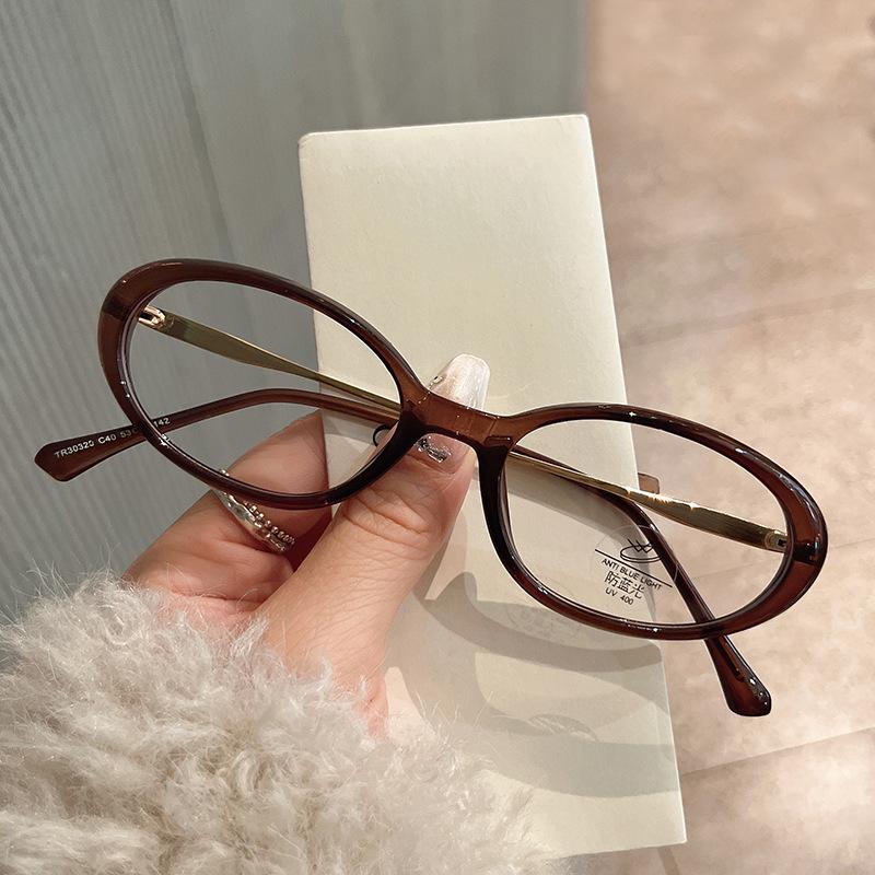 New Stylish Men'S Eyeglass Frame Oval Shape Anti Blue Light Women Glasses Frame Korean Style Eyeglass Frames For Women